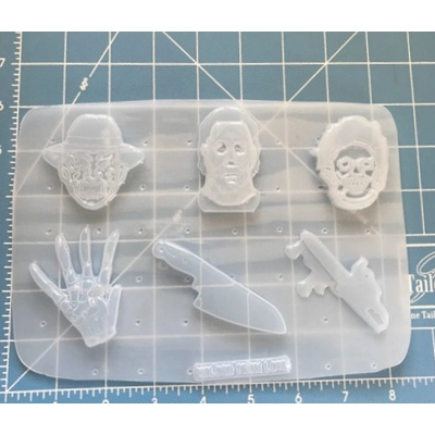 Freddy Mike and Leatherface With Weapons Pallet Handmade Plastic Mold