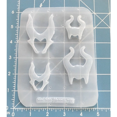 4 Cavity Maleficent Horns Handmade Plastic Resin mold