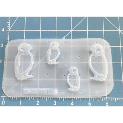 4 Puffin Birds Handmade Plastic Resin Mold