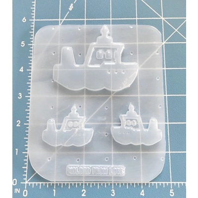 Retro Style Tug Boat and 2 small Left and Right Handmade Plastic Mold