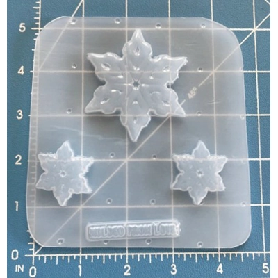 Detailed Snowflake And 2 Small Handmade Plastic Mold Detailed Snowflake And 2 Small Handmade Plastic Mold