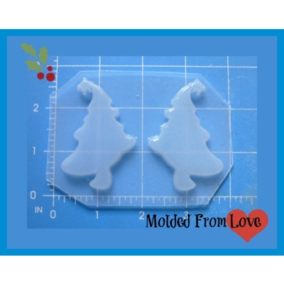 Set of 2 Seuss Style Christmas Trees Left and Right Handmade Plastic Mold