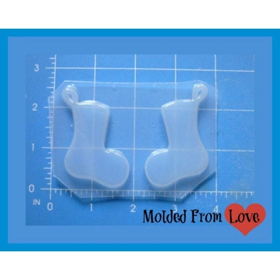 Set of 2 Christmas Stocking Shapes Right and Left handmade Plastic Mold