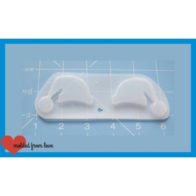 Set of 2 Santa Hat Shapes Handmade Plastic Mold