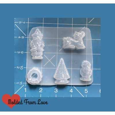 5 cavity Small Retro/Vintage Christmas Shapes Handmade Plastic Mold 5 cavity Small Retro/Vintage Christmas Shapes Handmade Plastic Mold