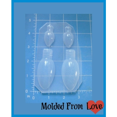 2 med 2 small christmas Light Bulb Shapes Handmade Plastic Mold 2 med 2 small christmas Light Bulb Shapes Handmade Plastic Mold