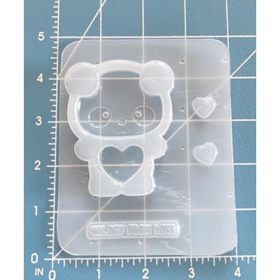 MFL Exclusive Kawaii Love Pets Shakers Panda Love Handmade Plastic Mold