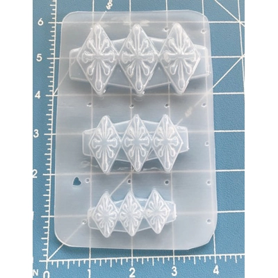Triple Atomic Starburst Diamond brooches Set of 3 handmade Plastic mold