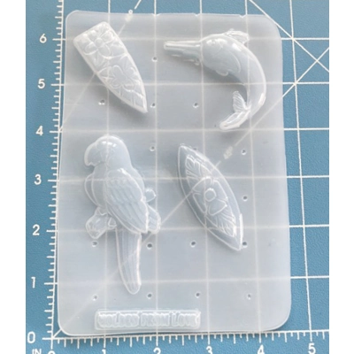 Retro Exotic Elements pallet of 4 Handmade Plastic mold