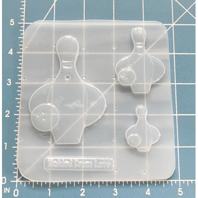 Retro Bowling Alley Sign Set of 3 Handmade Plastic Mold