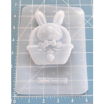 Easter Basket Bunny Plastic Soap or Bath Bomb Handmade Mold Easter Basket Bunny Plastic Soap or Bath Bomb Handmade Mold