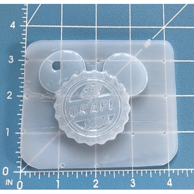 Grape Soda Cap Ears Keychain Handmade Plastic Resin Mold