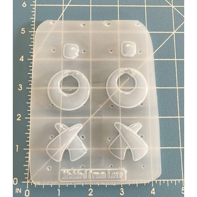 Retro Dolly Cool X marks the Spot Earring Pallet handmade Plastic Resin Mold