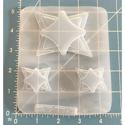 New Retro Layered Swooptangle Brooch and 2 small Handmade Plastic mold