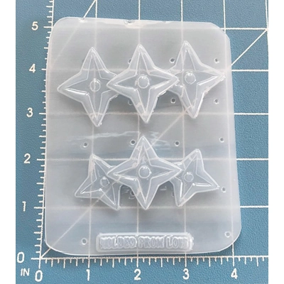 Retro Atomic Triple Diamond Stars set of 2 Handmade Plastic Resin Mold