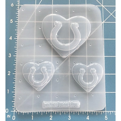 Retro Mid Century Hearts with Horseshoes handmade Plastic mold