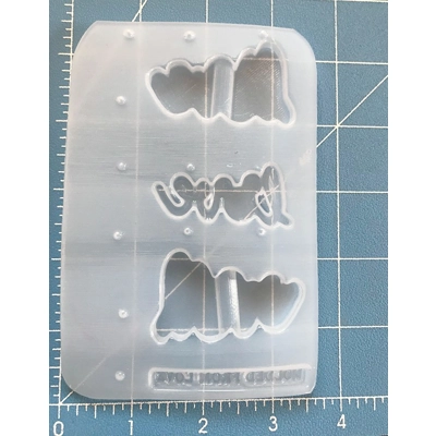 Layered Mouse Love  2 piece Straw Topper Handmade Plastic Mold