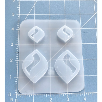 Retro Tear Drop Cat's Eye Dangle Earrings Handmade Plastic mold