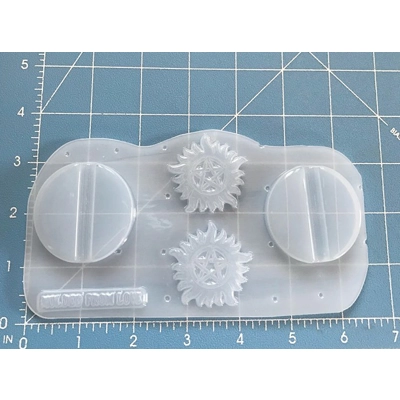 Supernatural Symbol 2 Piece Straw Topper Handmade Plastic Resin Mold