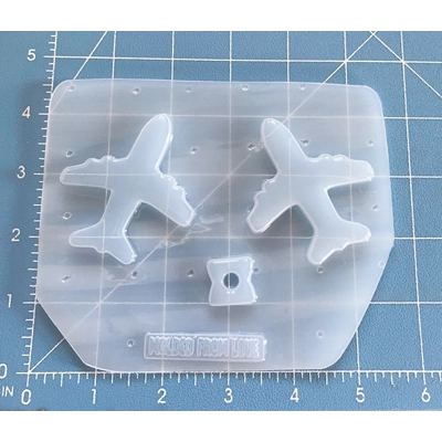 Airplane 2 piece Straw Topper Handmade Plastic Mold
