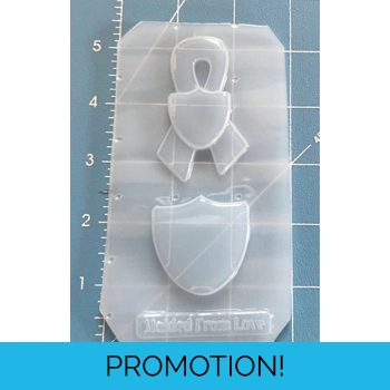 Awareness ribbon with shield..