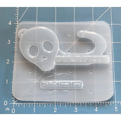 Skull Germ Free No Touch Covid Key Handmade Plastic Resin Mold