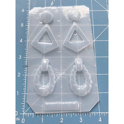 2 pairs Retro Vintage Hoop Earrings handmade plastic mold
