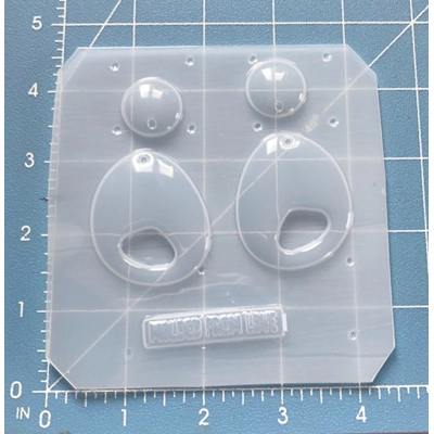 Mid Century Mod Asymetrical Egg Shape Drops Earrings handmade plastic mold