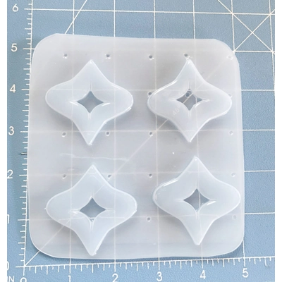 4 Retro Open Diamondfoil Shapes Handmade Plastic Mold