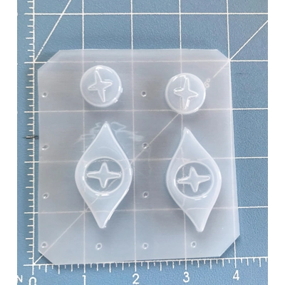 Retro Mid Century Polygon Star Drops handmade Plastic Mold