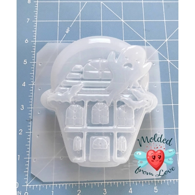 MFL Haunted House Bath Bomb/Soap/Chocolate Handmade Plastic Mold MFL Haunted House Bath Bomb/Soap/Chocolate Handmade Plastic Mold