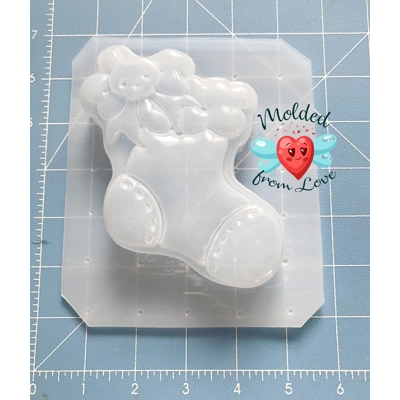 Creepy Christmas Skull Stocking Soap/Bath Bomb/Chocolates/Wax/Clay/Plaster handmade plastic mold