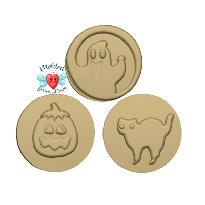 Retro Halloween Cookie Handmade Plastic Mold