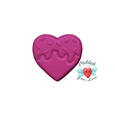 Frosted Heart with Sprinkles Bathbomb/Soap/Chocolate/Clay handmade Plastic Mold