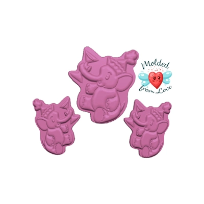 Retro Vintage Pink Elephant Brooch Pallet Handmade Plastic Mold Retro Vintage Pink Elephant Brooch Pallet Handmade Plastic Mold