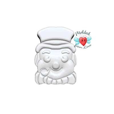 Retro Snowman with pipe handmade plastic mold