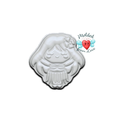 Kawaii Joyful Little Hula Girl Handmade Plastic Mold