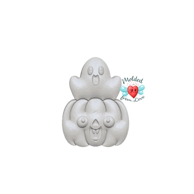 Kawaii Ghost In Pumpkin Handmade Plastic Mold