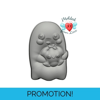 Kawaii Ghost Holding a Littl..