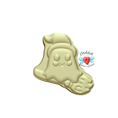 Kawaii Ghost Riding on Broom handmade Plastic Mold