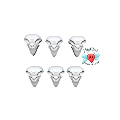 6 Bite Size Raven Or Crow Skulls Handmade Plastic Mold