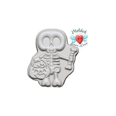 Kawaii Skeleton Trick Or Treater Handmade Plastic Mold