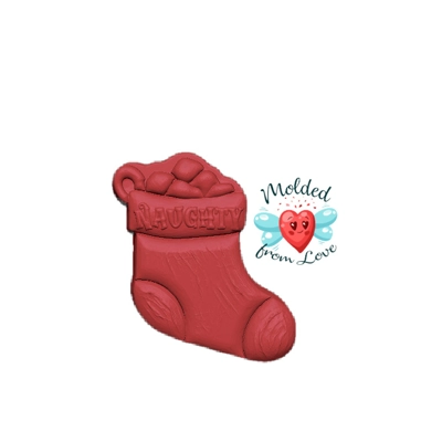 Naughty Christmas Stocking Filled with Coal Handmade Plastic Mold