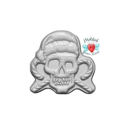 Christmas Skeleton and Crossbones Handmade Plastic Mold