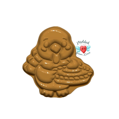 Kawaii turkey with pumpkin pie handmade plastic mold