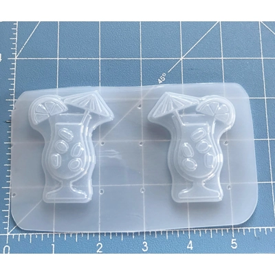 Set of 2 Retro Mai Tai Cocktail Drink Brooches Left And Right handmade Plastic Mold Set of 2 Retro Mai Tai Cocktail Drink Brooches Left And Right handmade Plastic Mold