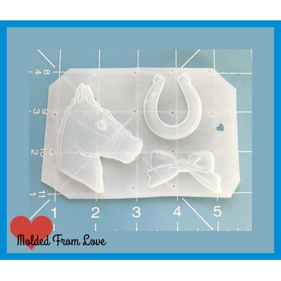 Vintage-Retro Horse Head Brooch Small Horseshoe and bow Handmade Plastic Resin Mold Vintage-Retro Horse Head Brooch Small Horseshoe and bow Handmade Plastic Resin Mold