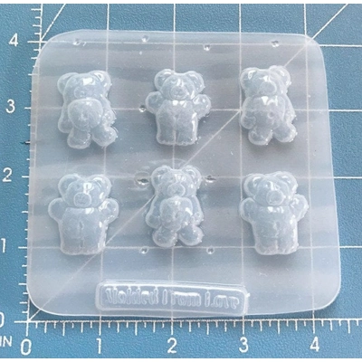 6 Little Graham Cracker Bear Shapes Handmade Plastic Handmade Resin Mold