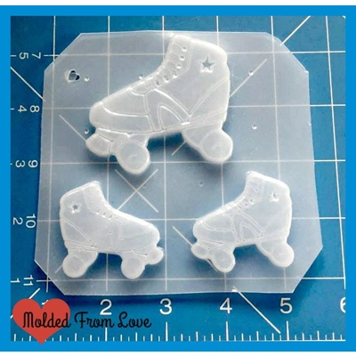 Set of 3 Retro Rollerskates Handmade Plastic Resin Mold