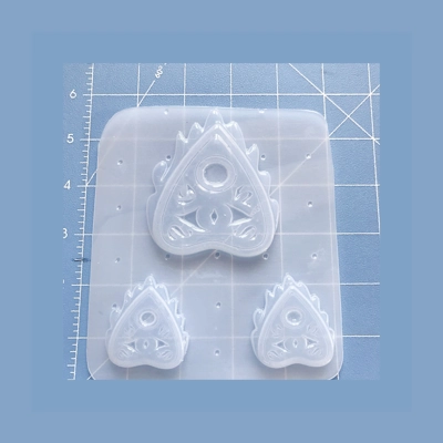 NEW! Mid Century Retro Style Ouija Planchette and 2 small Left and Right Handmade Plastic Resin Mold NEW! Mid Century Retro Style Ouija Planchette and 2 small Left and Right Handmade Plastic Resin Mold